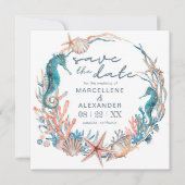 Save The Date Sea Wreath | Mariage Watercolor Beach (Devant)