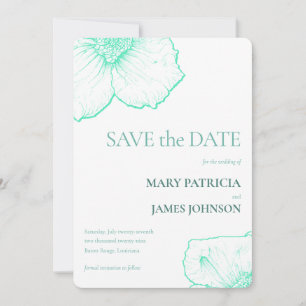Save The Date Seafoam minimaliste moderne Mariage botanique 🌿 �