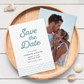 Save The Date Seafoam Waves avec votre photo Enregistrer la cart