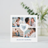 Save The Date Séance de photos de fiançailles Couple Blue Heart (Debout devant)