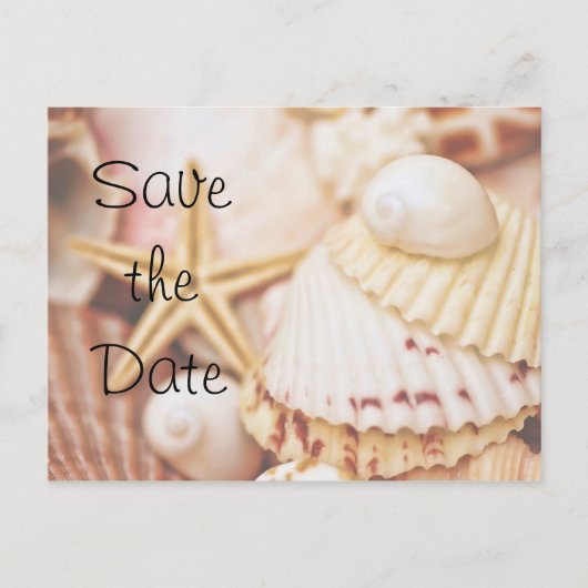 Save the Date Seashell Briefkaart (Voorkant)