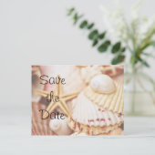 Save the Date Seashell Briefkaart (Staand voorkant)