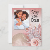 Save The Date Seashell Dreams Beach Enregistrer la date rose (Devant)