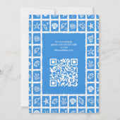 Save The Date Seashell Grid Beach Wedding Code QR PERSONNALISÉ (Dos)