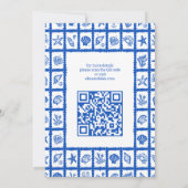Save The Date Seashell Grid Beach Wedding Code QR PERSONNALISÉ (Dos)