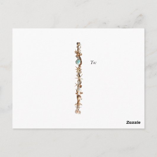 Save the Date Seashells Parels Starfish Beach Briefkaart (Achterkant)