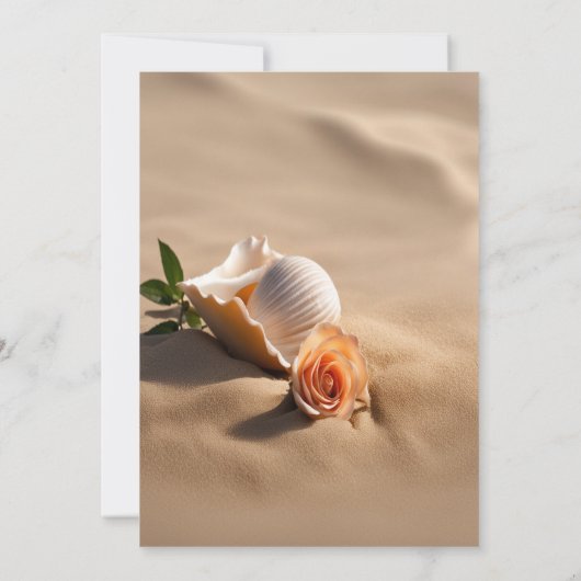 Save The Date Seashells Rose Sand Enregistrer La Date (Dos)