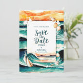 Save The Date Seashells Summer Beach Wedding (Debout devant)