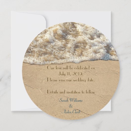 Save The Date Seashore Hearts-Enregistrer la date (Dos)