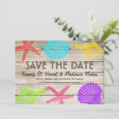Save The Date Seashore Wood Enregistrer la date (Debout devant)