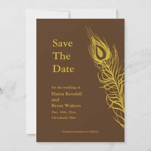 Save The Date Secouer vos plumes de queue Enregistrer la date br (Devant)