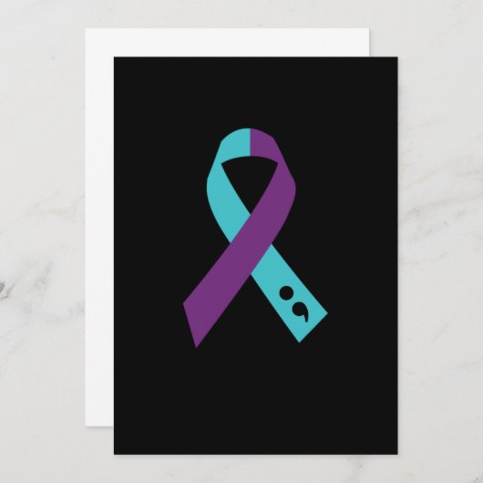 Save The Date Semicolon de ruban violet turquoise Prévention du (Devant / Derrière)
