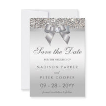Séquins Argent Bow Diamond Enregistrer Le Mariage 