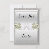 Save The Date Séquins & Gemmes Florales Parties scintillant Bow  (Devant)