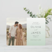 Save The Date Serene Mint Minimalist Photo (Debout devant)