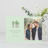 Save The Date Serene Mint Pine Trees (Debout devant)