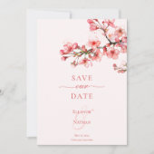 Save The Date Sérénité de Fleur de Cerisier | Mariage Printanier (Devant)
