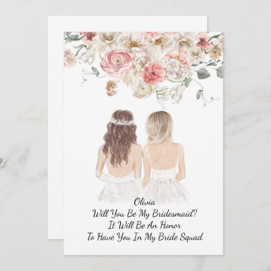 SAVE THE DATE SEREZ-VOUS MA PROPOSITION BRIDEMAID (Devant / Derrière)