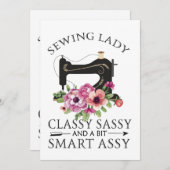 Save The Date Sewing Lady Class Sassy And A Bit Smart Assy (Devant / Derrière)