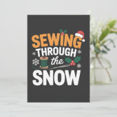 Save The Date Sewing Through the Snow Funny Christmas Quilt (Debout devant)