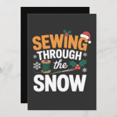 Save The Date Sewing Through the Snow Funny Christmas Quilt (Devant / Derrière)