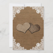 Save The Date Shabby Chic Burlap Mariage campagnard de dentelle