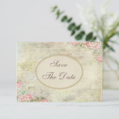 Save The Date Shabby Chic Rose Baby shower Enregistrer la date (Debout devant)