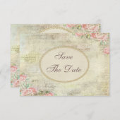 Save The Date Shabby Chic Rose Baby shower Enregistrer la date (Devant / Derrière)
