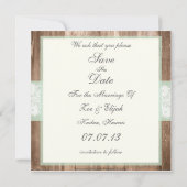 Save The Date Shabby Chic Rustic Mint Enregistrer La Date (Dos)