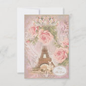 Save The Date Shabby Chic Tour Eiffel Enregistrer la date Mariag (Devant)