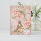 Save The Date Shabby Chic Tour Eiffel Enregistrer la date Mariag (Debout devant)