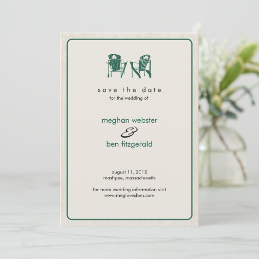 Save The Date Shamrock Adirondack Chaises Enregistrer la date (Debout devant)