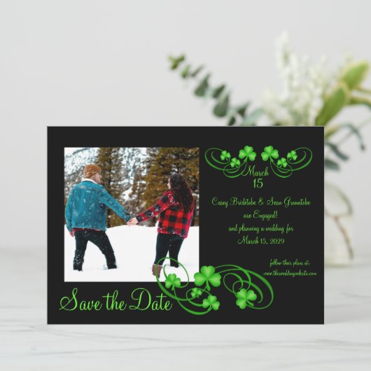 Save The Date Shamrock Enregistrer la date (Debout devant)