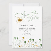 Save The Date Shamrock Fleur sauvage Mariage Photo (Devant)