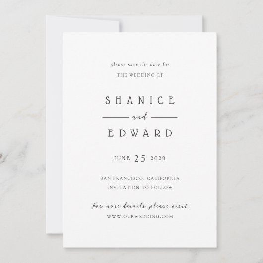 Save The Date Shanice Mariage moderne (Devant)