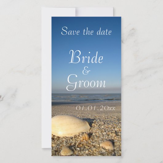 SAVE THE DATE - Shells on Beach (Voorkant)