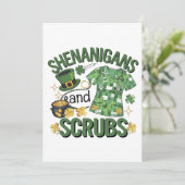 Save The Date Shenanigans and Scrubs Funny Nursing St Patrick's (Debout devant)