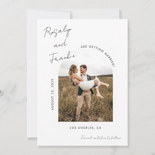 Save The Date Signature manuscrite Script Boho Mariage photo (Devant)