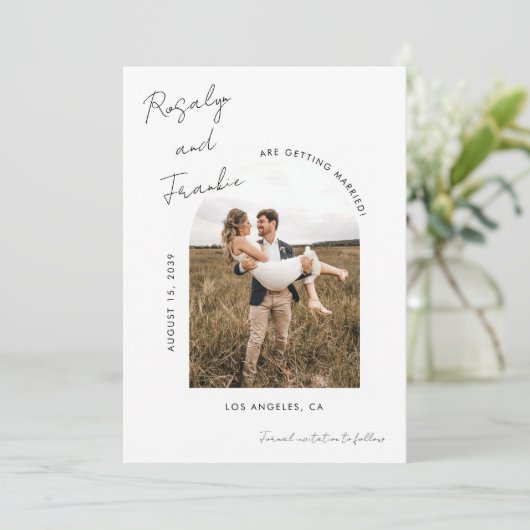Save The Date Signature manuscrite Script Boho Mariage photo (Debout devant)