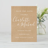 Save The Date Signature rustique Mariage de script Enregistrer l (Debout devant)