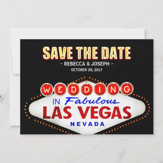 Save The Date Signe Las Vegas Neon - Enregistrer le Mariage de d (Devant)