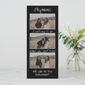 Save The Date Signet rétro 3 Photo Strip Bridesmaid (Debout devant)