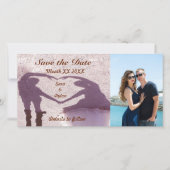 Save The Date Silhouette de couple nuptiale Coeur en Mariage de (Devant)