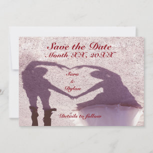 Save The Date Silhouette de couple nuptiale Coeur en Mariage de