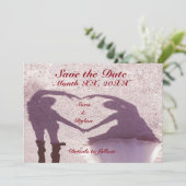 Save The Date Silhouette de couple nuptiale Coeur en Mariage de  (Debout devant)