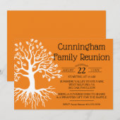 Save The Date Silhouette de l'arbre généalogique Orange Family R (Devant / Derrière)