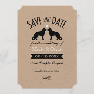 Save The Date Silhouettes de Berger Allemand Mariage Enregistrer