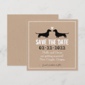 Save The Date Silhouettes de chien Dachshund Mariage Épargnez la (Devant / Derrière)