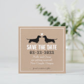 Save The Date Silhouettes de chien Dachshund pour mariage, Enreg (Debout devant)