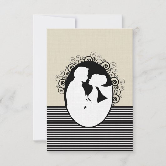 Save The Date Silhouettes de mariée et de chambre Enregistrer le (Devant)